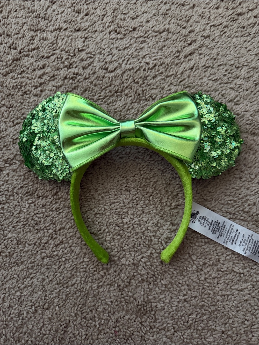 Disney Parks Green Sequin Minnie Mouse Ear Headband